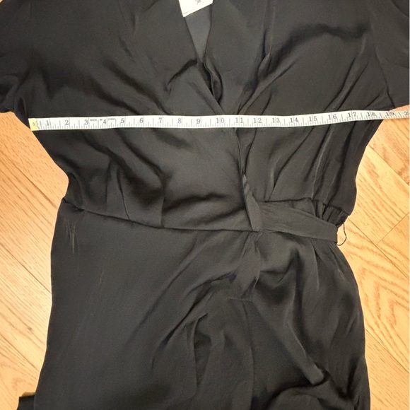 Banana Republic Silky Wrap Lapel Black Maxi Wrap Dress - Picture 14 of 14